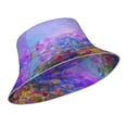 thumbnail image 2 of Bingfone Colorful Purple Cosmos Flower Bucket Hat For Men Women,Packable Reversible Printed Sun Hats,Fisherman Outdoor Travel Hiking Beach Caps, 2 of 9