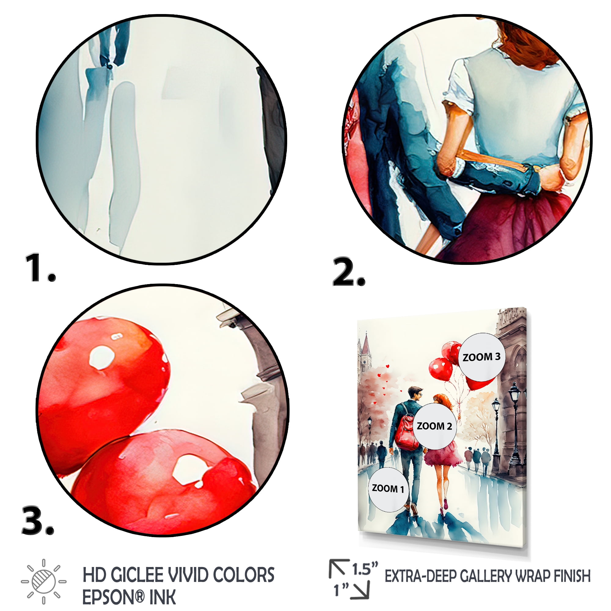 Designart Loving Couple Walking Outdoors Canvas Wall Art