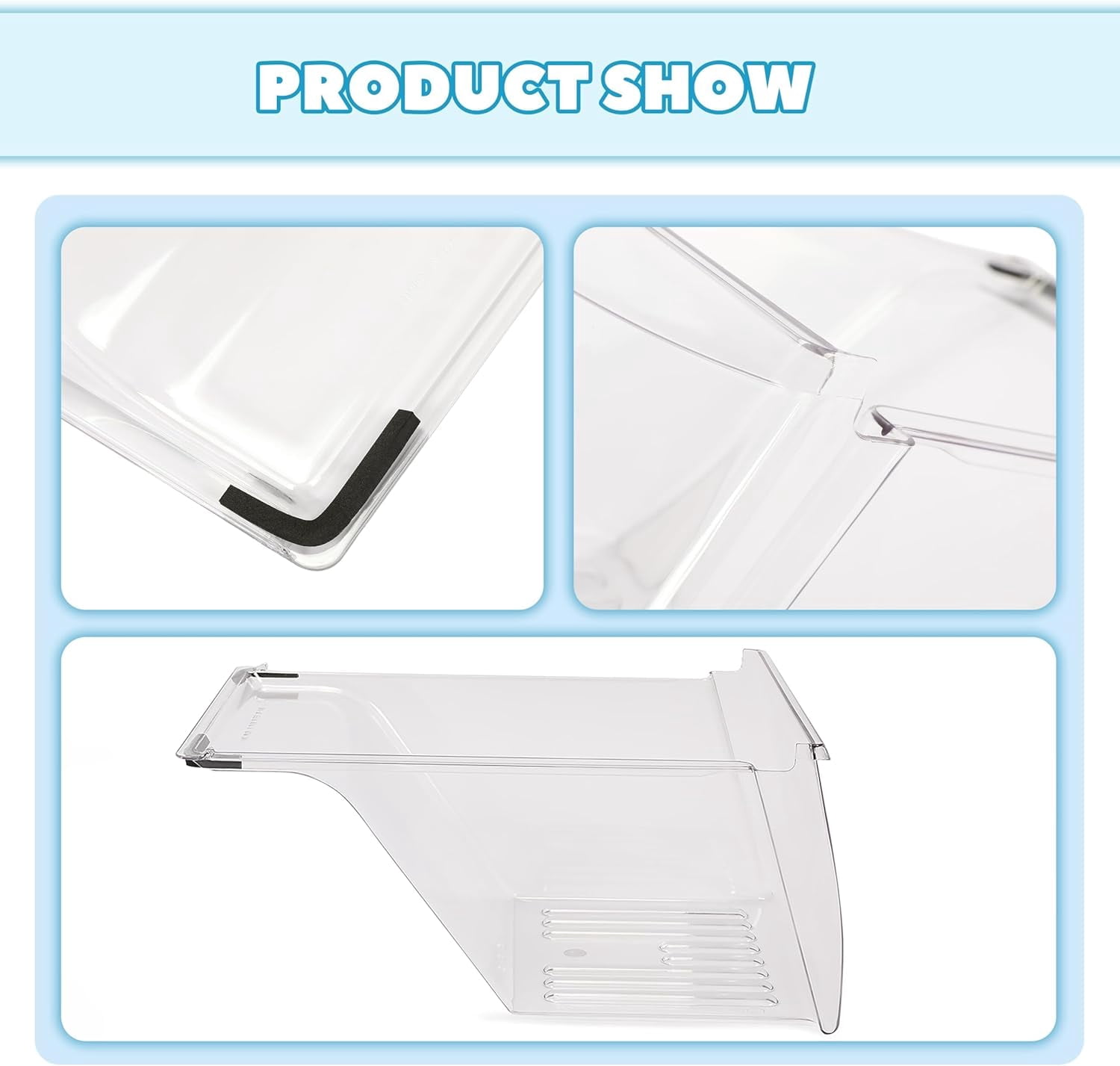 240337103 240337107 240337102 Replacement Crisper Drawer Compatible with Frigidaire Refrigerator Shelf Replacement for 891037 240337105 240337108 240323007 240337100 AP2115741