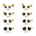 thumbnail image 2 of Solitaire Black CZ Stud Earrings - Yellow Gold Plated .925 Sterling Silver Stud Earrings 9MM, 2 of 4