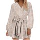 thumbnail image 1 of Mujeres Pantalones Cortos Casual, Floral V-Cuello Sudadera Romper, Cintura Elástica de Moda con Bolsillos Verano, 1 of 5