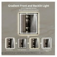 thumbnail image 4 of Lighted Vanity Mirror, 32x36 Inch Black Framed Gradient Front and Backlit LED Bathroom Mirror, 3 Colors Dimmable CRI>90, IP54 Enhanced Anti-Fog Wall Mounted LED Mirror for Bathroom, 4 of 7