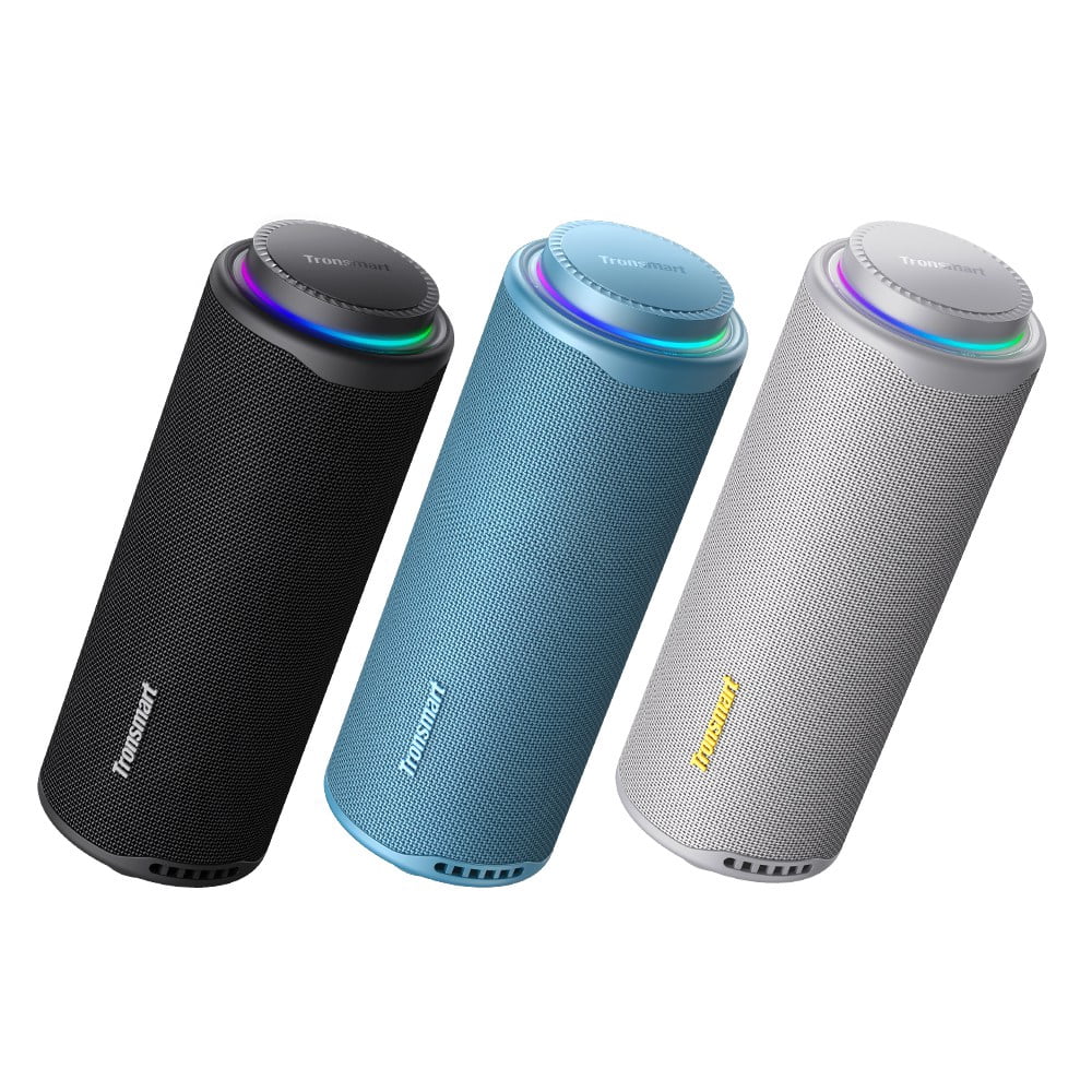 Tronsmart T8 Portable Bluetooth 5.3 Speaker, 40W 360° Surround Deep Bass, TWS, Custom EQ & RGB, IPX7 Waterproof, 18H for Outdoor - Black