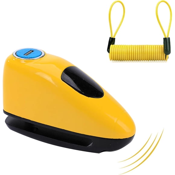 Cand para Motocicleta y Bicicleta, Aprueba de agua Cand con Alarma de 110 dB y Cable de Alerta de 1.5 m, para Motocicleta Bicicleta etc Vehículos con Llanta de Disco (color naranja)