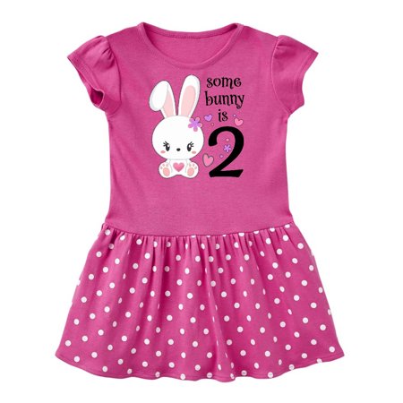 

Inktastic Somebunny is Two-Second birthday bunny Gift Baby Girl Dress