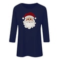 thumbnail image 4 of Ailaofu Hauts pour Femmes à Manches 3/4 Décontractés Coupe Ample Col Rond T-Shirts Mignons Tunique Unie Trois Quarts, 4 of 4