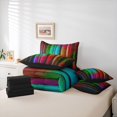 thumbnail image 6 of Erosebridal Geometric Line 7 Pieces Full Size Bedding Sets,Minimalist Stripes Full Size Bed in a Bag,Black Reversible, 6 of 7
