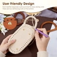 thumbnail image 6 of Crochet Bag Kit 4 Bag Base 8 D Shape Handle 2 Crochet Hook Leather Basket Bottom Plastic Handle Comfort Grip for Handmade Woven DIY, 6 of 9