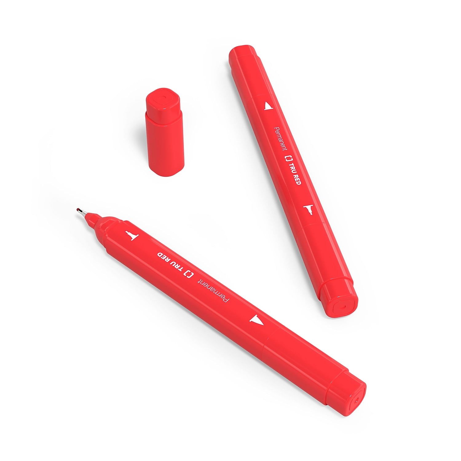 Staples TRU RED Pen Permanent Marker Twin Tip Red Dozen TR57832