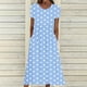thumbnail image 4 of Vestido Casual Pantalones para Mujeres Vestido de Cuello Alto Cintura Elástica Cuello en V Manga Corta Polka Dot Cuello Redondo Top, 4 of 5
