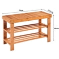 thumbnail image 3 of Zapatero Costway de Bambú Organizador de 2 Niveles con Asiento Madera 71 x 29,5 x 46 cm, 3 of 10