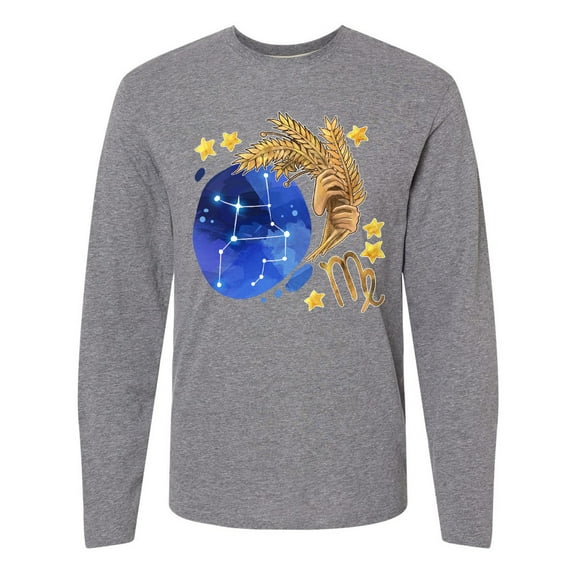 Inktastic Virgo Constellation Zodiac Sign Illustration Long Sleeve T-Shirt
