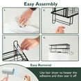 thumbnail image 4 of Nefoso Over Toilet Storage Shelf, Bathroom Organizer Shelves with Toilet Paper Holder & Hanging Hook, Metal Toilet Storage Rack, No Drilling Space Saver (Black), 4 of 10