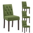 thumbnail image 5 of EOP Dining Chairs Set of 4, Modern Upholstered Fabric Dining Room Chairs, Armless Kitchen Side Chairs with Wood Legs and Padded Seat for Living Room, Bedroom, Kitchen, Green, 5 of 9