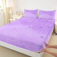 thumbnail image 4 of Feelyou Spooky Spider Web King Sheets, Cute Lavender Halloween Spider Bedding, 4pcs, 1 Flat Sheet, 1 Fitted Sheet and 2 Pillowcases, 4 of 5
