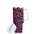 thumbnail image 2 of 40 oz Tumbler With Handle Stainless Steel Insulated Tumbler With Lid for Car Cup Holder Pink Glitter Cheetah Print, 2 of 9