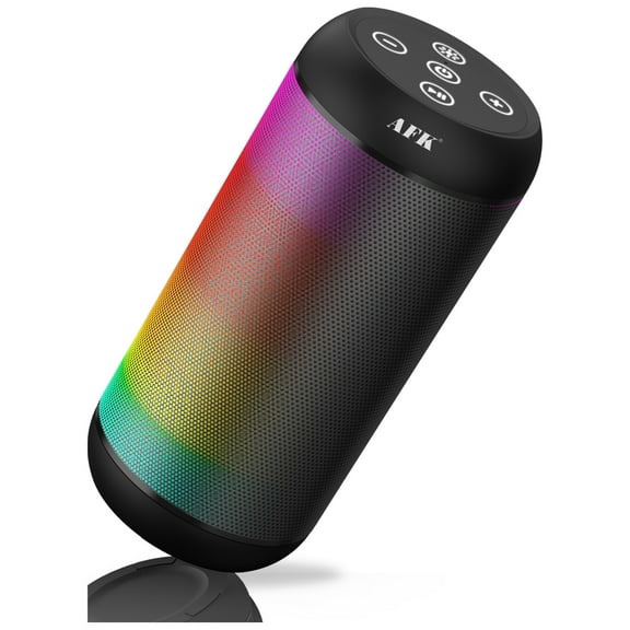 Bluetooth Speaker with Lights,15W Portable Speaker with HD Sound for Home/Party/Outdoor/Beach,Birthday Gift (Black)