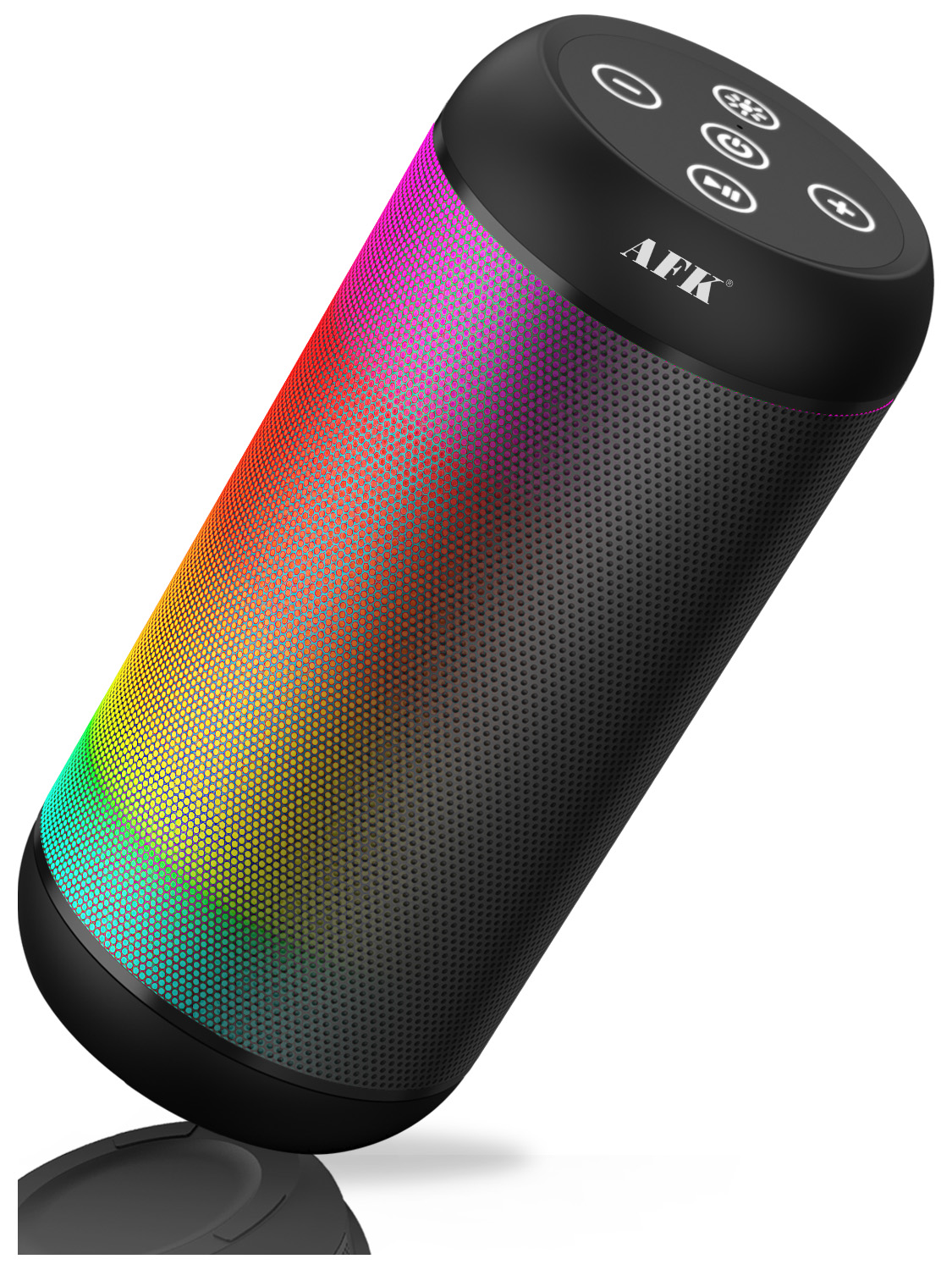 Bluetooth Speaker with Lights,15W Portable Speaker with HD Sound for Home/Party/Outdoor/Beach,Birthday Gift (Black)
