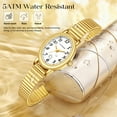 thumbnail image 6 of Gold Watches for Women Easy Read Ladies Quartz Wrist Watch with Stainless Steel Expansion Band Waterproof Watch Gift for Woman, 6 of 9