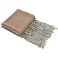 thumbnail image 2 of Peppermint Home Color Block Linen Throw Blanket, 50"x 70", Natural Orange, 2 of 3