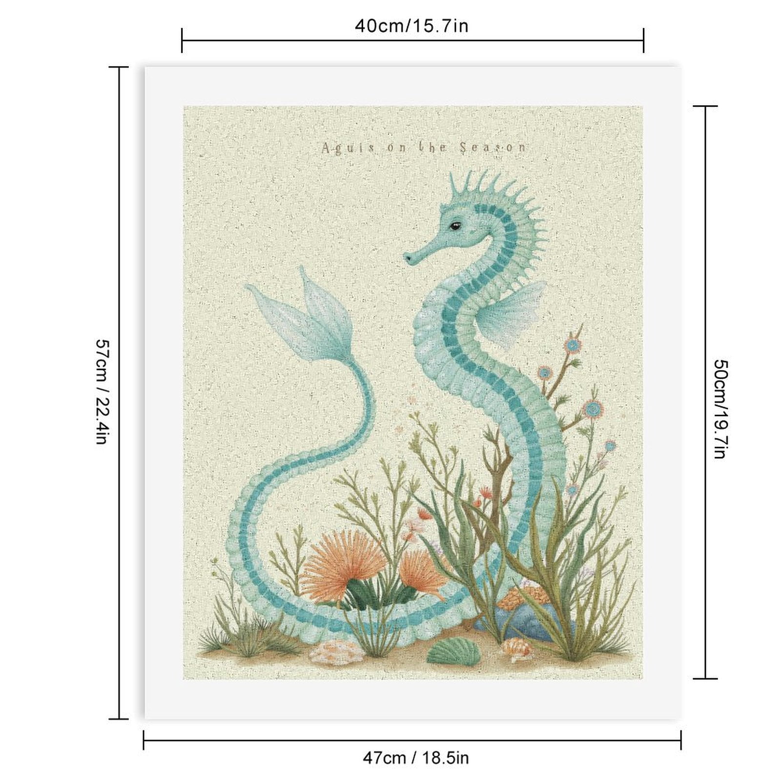 Paint By Numbers Kit for Adults Beginner - DIY Seahorse Fantasy Ocean Scene Canvas Painting Kits for Adults, Frameless Paint By Number for Adults for Home Wall Decor 16x20 Inch