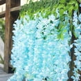 thumbnail image 5 of Fake Flowers Promotion Sale! Nomeni 12 Pieces (Each 45Inch) Wisteria Artificial Flower Bushy Silk Vine Ratta Hanging, Home Decor Clearance Sale Blue, 5 of 6