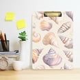 thumbnail image 2 of FORMRS Acrylic Clipboard with Low Profile Clip Standard A4 Letter Size, 12.5" x 9", Orange Watercolor Seashells, 2 of 8
