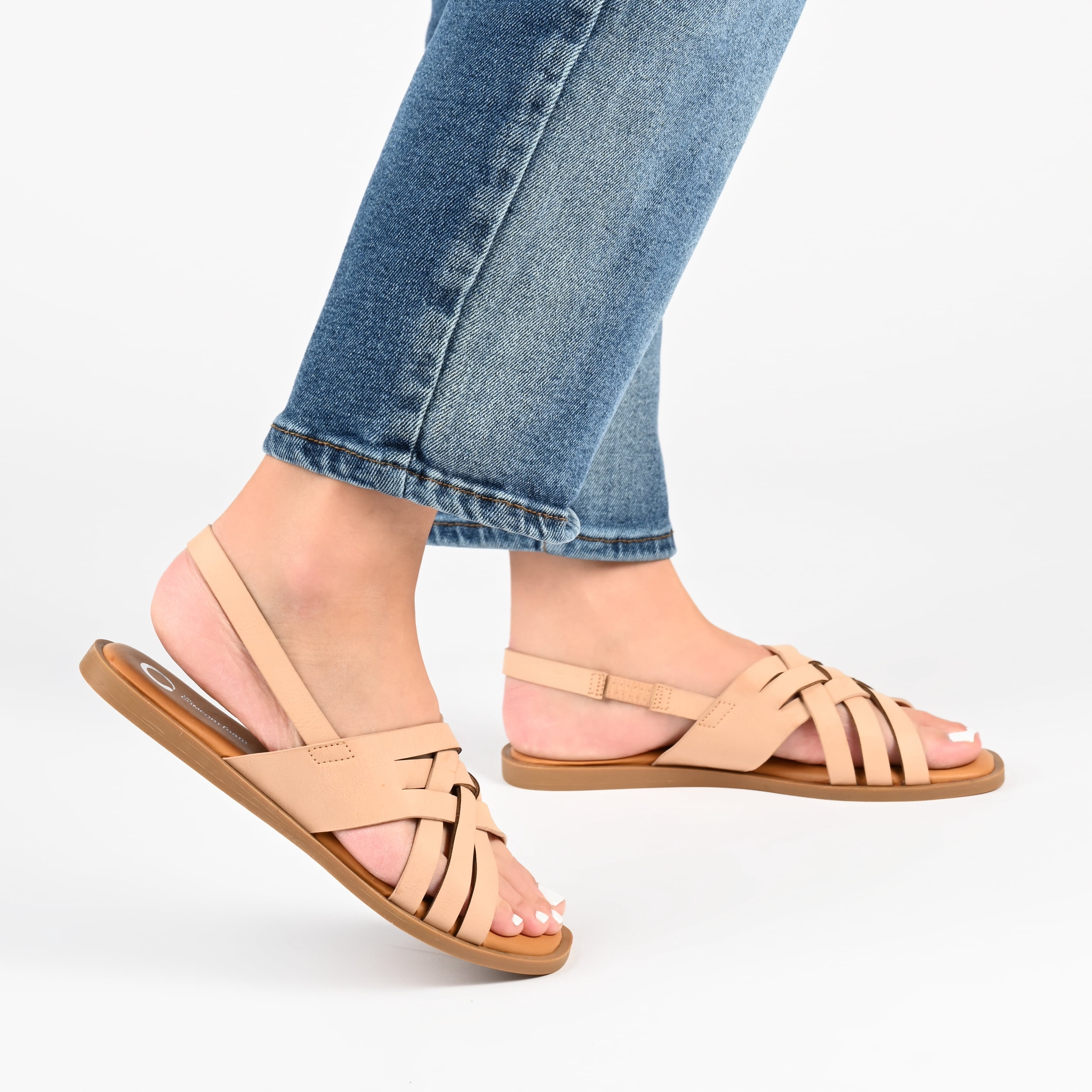 Journee Collection Womens Merrin Tru Comfort Foam Sling Back Flat Sandal