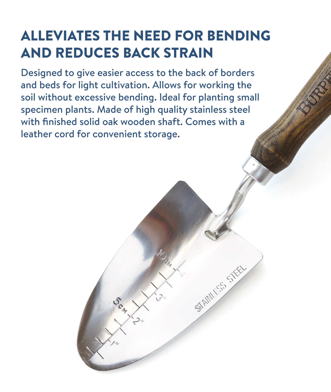 Garden Tools - Burpee Stainless Steel Long Handle Trowel
