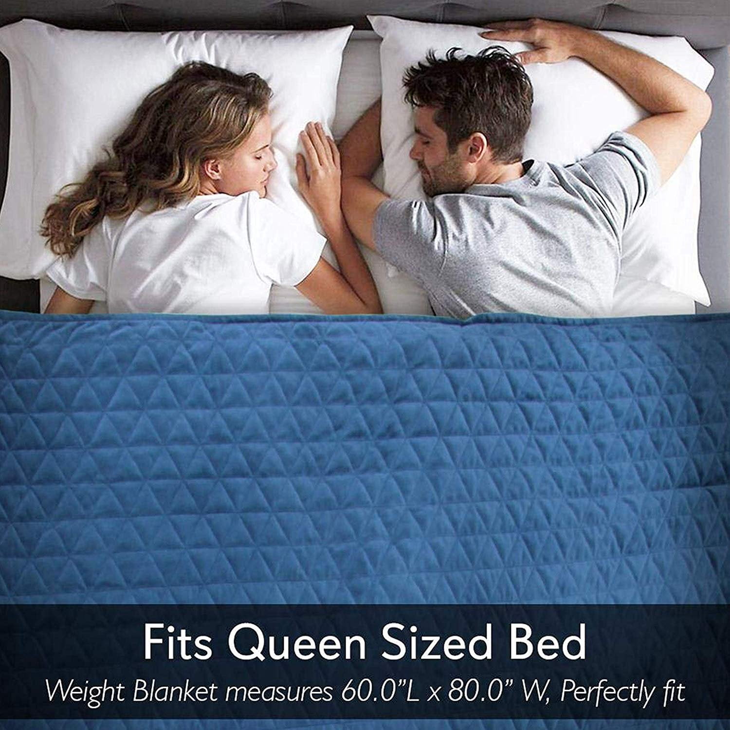 SereneLife Weighted Blanket Duvet Cover, Queen Size, Blue (For Models: SLHVBLKT20, SLHVBLKT15)