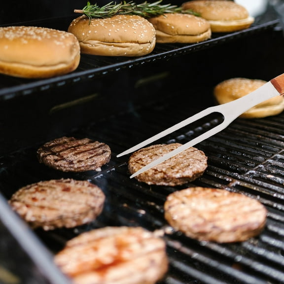 FRCOLOR Stainless Steel Barbecue Fork Meat Fork with Handle 2 Prong Cooking Fork for Kitchen, BBQ Fork for Outdoor Cooking Kitchen Serving Grilling