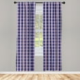 thumbnail image 5 of Ambesonne Checkered Window Curtains, Vibrant Classical, Each 28" W x 63" L, Maroon Royal Blue White, 5 of 5