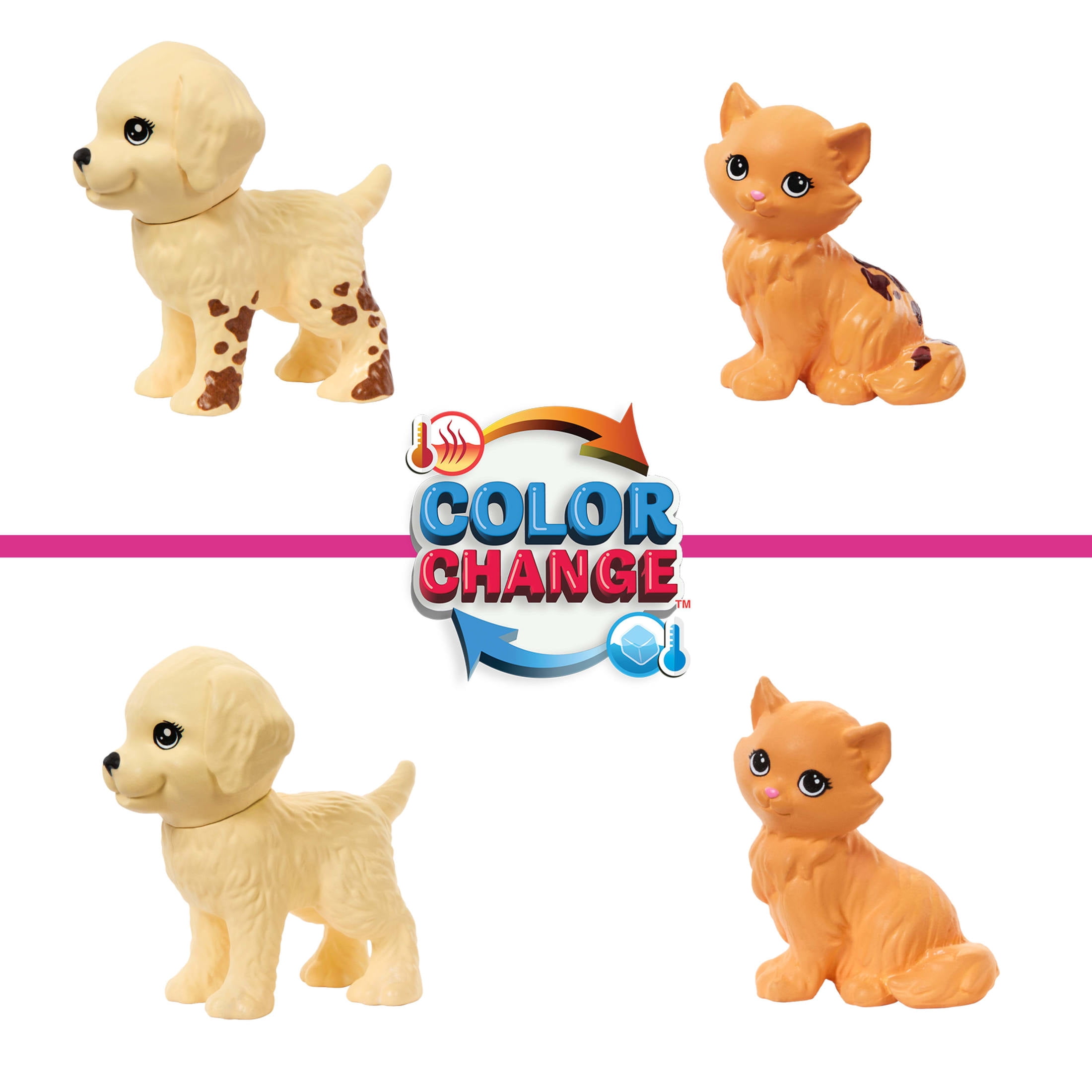 Barbie World Paw Spa Playset with 3 Pets, Wash and Groom Stations [Walmart Exclusive]