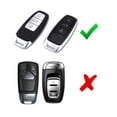thumbnail image 2 of Gloss Finish Black Carbon Fiber Pattern Hard Shell Key Fob Cover Case, For 2019-up Audi A6 A7 E-Tron A8 Q8, 3-Button Smart Key Fob, 2 of 8
