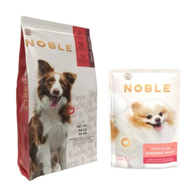 GrandPet Noble Adulto 20 Kg + Caja Noble Receta Cordero y Arroz Sobre 100 g (10 Pzas)