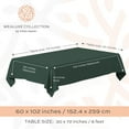 thumbnail image 2 of Wealuxe Green Tablecloth 60x102 - Rectangular 6 feet Table Cover, 2 Pack, Dark Green, Hunter green, 2 of 8