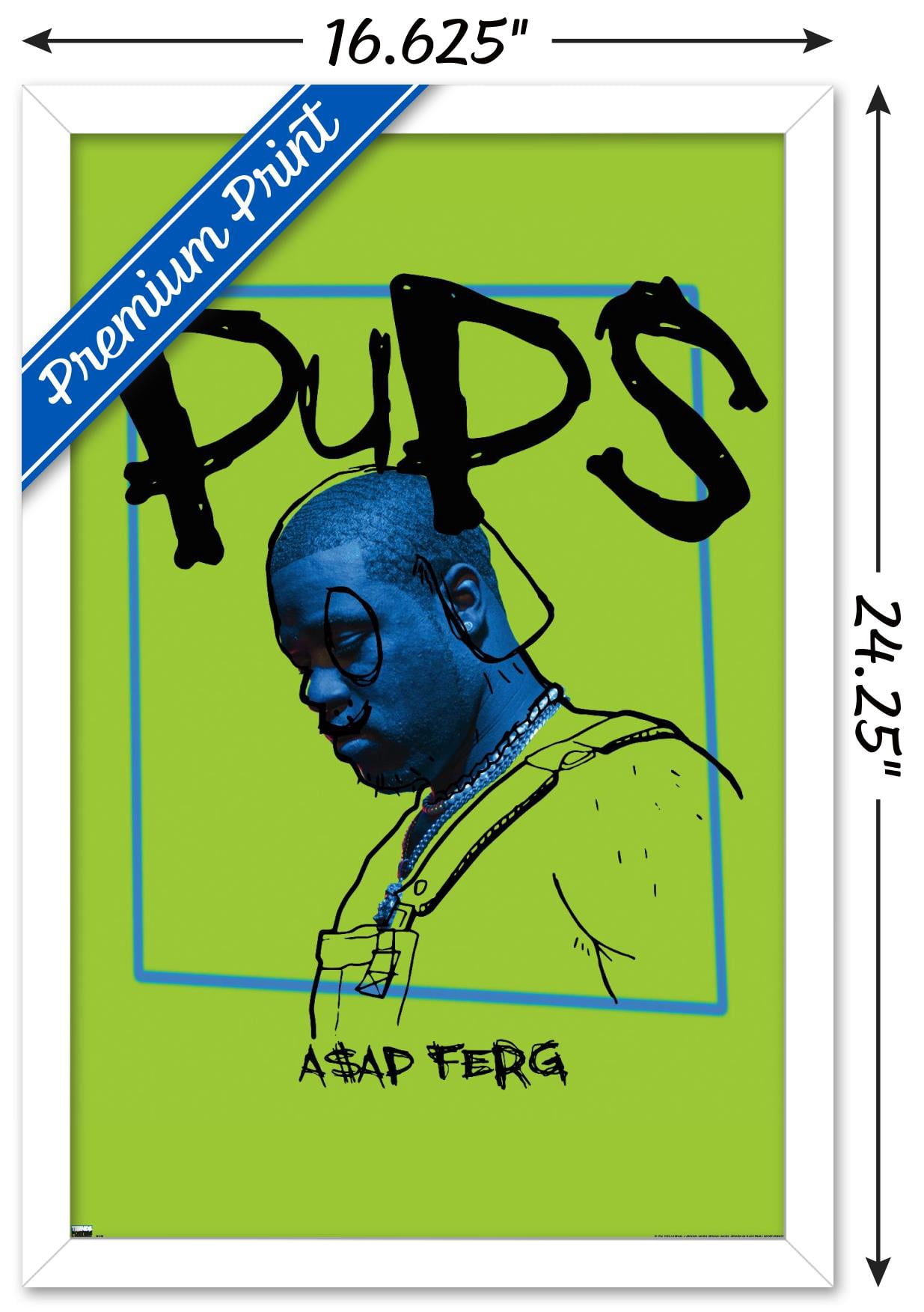 A$AP Ferg - Pups Wall Poster, 14.725" x 22.375", Framed