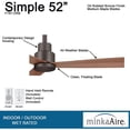thumbnail image 2 of Minka-Aire Simple 52" Outdoor Ceiling Fan with 3 blades - Oil Rubbed Bronze w/ Extra Wall Control - F787-ORB-W, 2 of 3