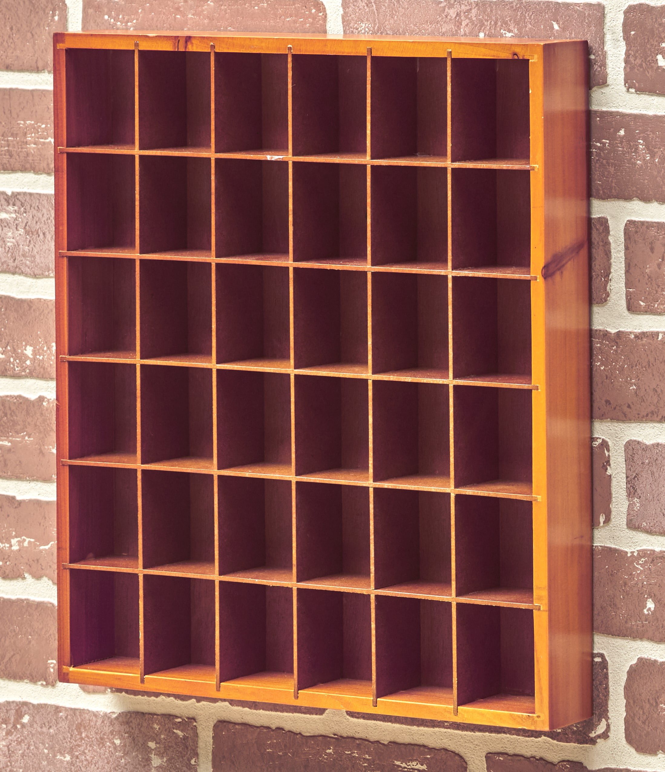 58 Shot Glass Shooter Display 6 pc Wall Organizer Shelf Black Painted Solid Wood 