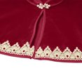 thumbnail image 5 of ZACPNCV Women Short Velvet Cape Shawl Stand Collar Frog Button Evening Gown Wrap Elegant Velvet Cape for Wedding Dinner Party Formal Evening B-Burgundy, 5 of 8