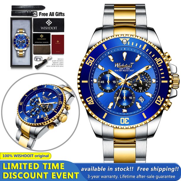 Reloj WISHDOIT 100% Original para hombre, cronógrafo deportivo de acero inoxidable resistente al agua de la mejor marca, nuevos relojes de pulsera de lujo a la moda 2022 Tan Jianjun unisex