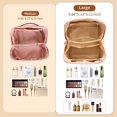 thumbnail image 3 of Bolsa de maquillaje de viaje zaleeta de piel sintética impermeable de gran capacidad, 3 of 8