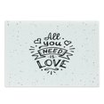 thumbnail image 1 of Love Cutting Board, Vintage Style All You Need is Love Inscription Retro Hippie Phrase with Grunge Look, Decorative Tempered Glass Cutting and Serving Board, Large Size, Black White, by Ambesonne, 1 of 1
