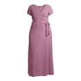 thumbnail image 4 of Ella Samani Women's Plus Size Short Sleeve Maxi Wrap Dress, 4 of 6