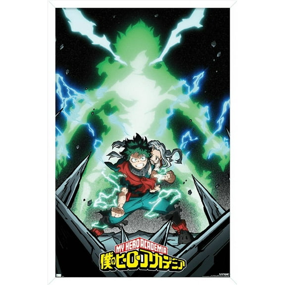 My Hero Academia: Season 4 - Deku Visual Wall Poster, 22.375" x 34", Framed