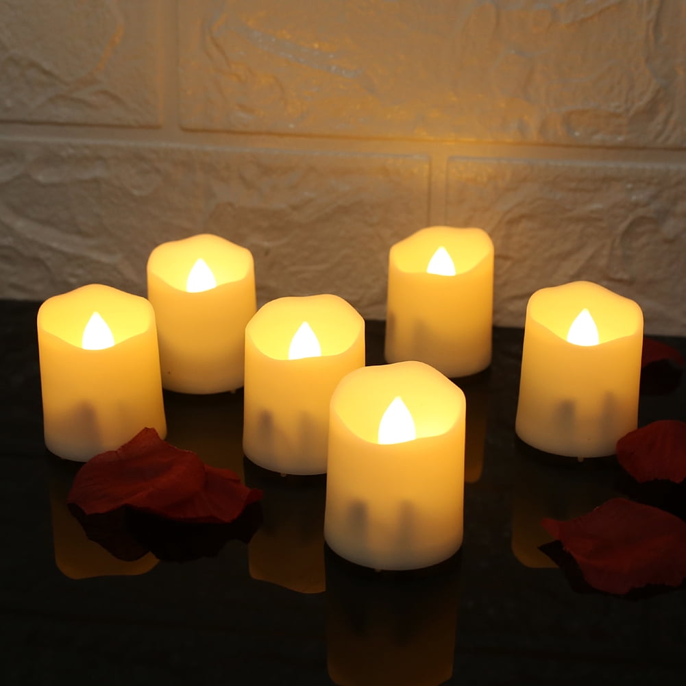 NEWEEN Rechargeable Flameless Candles, Warm White, 6 Count