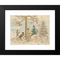 thumbnail image 2 of Martinus Rørbye 24x18 Black Modern Framed Museum Art Print Titled - Four Men Consider the View from Holmeskollen (1829 - 1830), 2 of 5