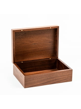 Wooden Storage Box Rustic with Hinged Lid Home Decor Wood Boxes