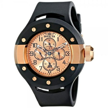 Invicta 17393 Men's S1 Rally Rose Gold Dial Black Rubber Strap Watch