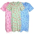 thumbnail image 2 of JEFFRICO 3 Pack House Dresses for Women with Pockets - Lightweight Breathable Short Sleeve Muumuu & Nightgowns - Snap Front Housecoat and Dusters for Women, 2 of 4